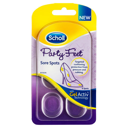 Scholl Party Feet Invisible Gel Sore Spots 6 pack