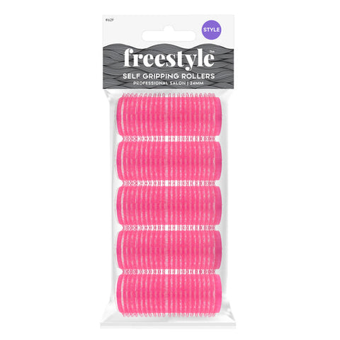Freestyle Self Grip Rollers 24mm Pink 5 pack
