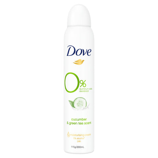 Dove Deodorant Aerosol Cucumber & Green Tea Zero Aluminium 200 ml