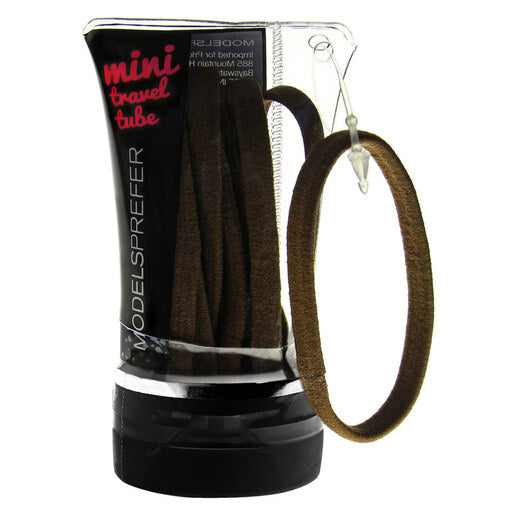 Models Prefer Mini Travel Tube Super Slim Hair Elastics Brown 8 pack