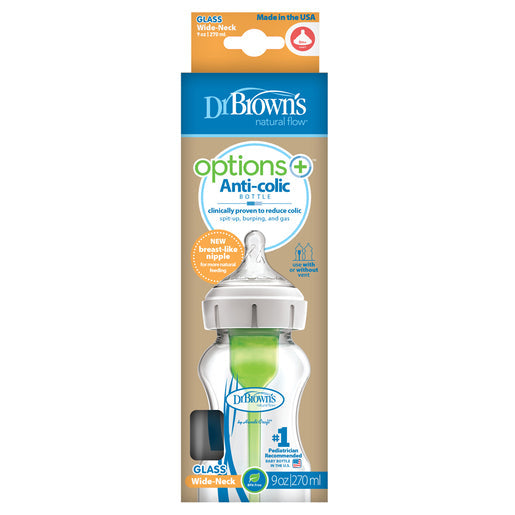 Dr Brown's Options+ Glass Baby Feeding Bottle 270ml 1 ea