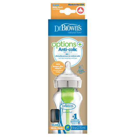 Dr Brown's Options+ Glass Baby Feeding Bottle 270ml 1 ea