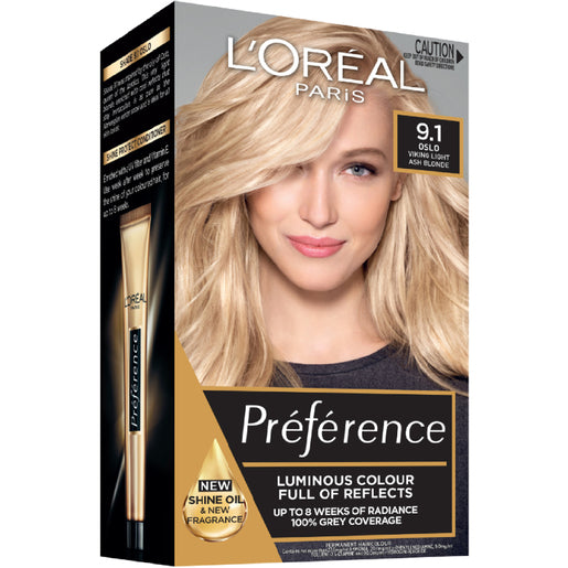 L'Oréal Paris Préférence 9.1 Oslo Viking Light Ash Blonde 1 pack