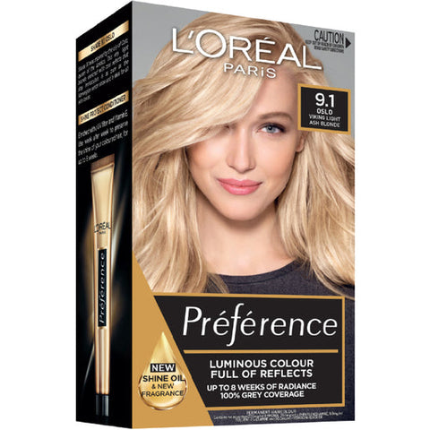 L'Oréal Paris Préférence 9.1 Oslo Viking Light Ash Blonde 1 pack