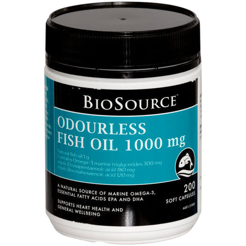 BioSource Odourless Fish Oil 1000mg 200 capsules