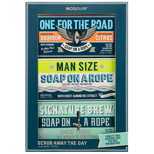 EcoPure Man Tools Of The Trade Soap On A Rope Trio 3 pack