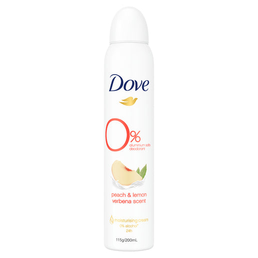 Dove Deodorant Aerosol Peach & Lemon Verbena Zero Aluminium 200 ml