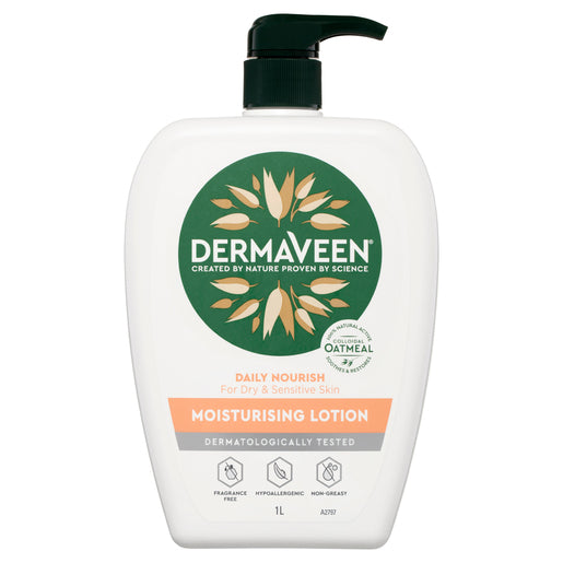 DermaVeen Daily Nourish Moisturising Lotion for Dry & Sensitive Skin 1 litre