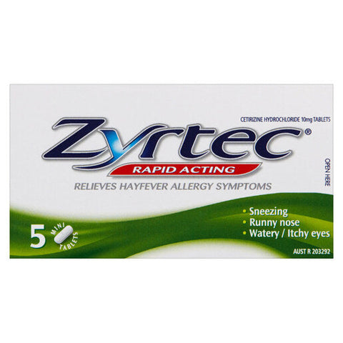 Zyrtec Rapid Acting 10mg 5 tablets