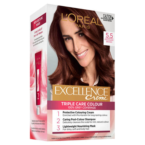 L'Oréal Paris Excellence Crème 5.5 Mahogany Brown (100% Grey Coverage) 1 pack