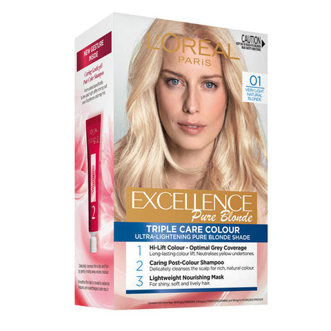 L'Oréal Paris Excellence Crème 01 Very Light Natural Blonde (100% Grey Coverage) 1 pack