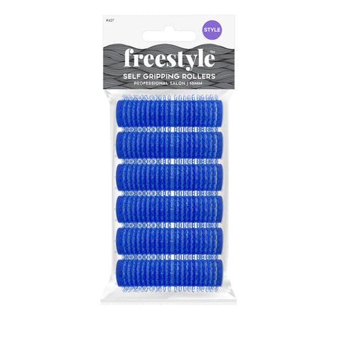 Freestyle Self Grip Rollers 16mm Blue 6 pack