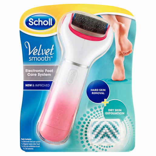 Scholl Velvet Smooth Electronic Foot Care System Pink 1 ea