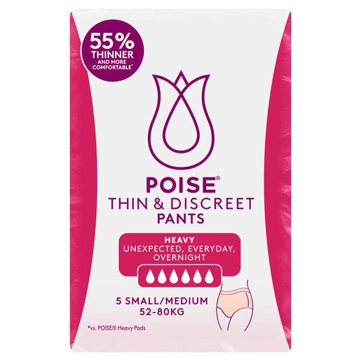 Poise Thin & Discreet Pants Small/Medium 5 pack