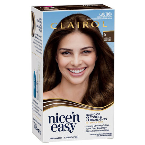 Clairol Nice 'N Easy 5 Natural Medium Brown Permanent Hair Colour 1 pack