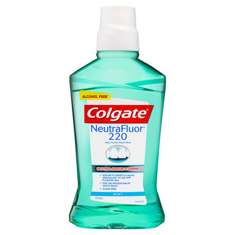 Colgate NeutraFluor 220 Daily Fluoride Alcohol Free Mouth Rinse Mint 473 ml