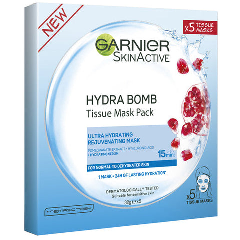 Garnier SkinActive Hydra Bomb Tissue Mask Pomegranate 5 pack