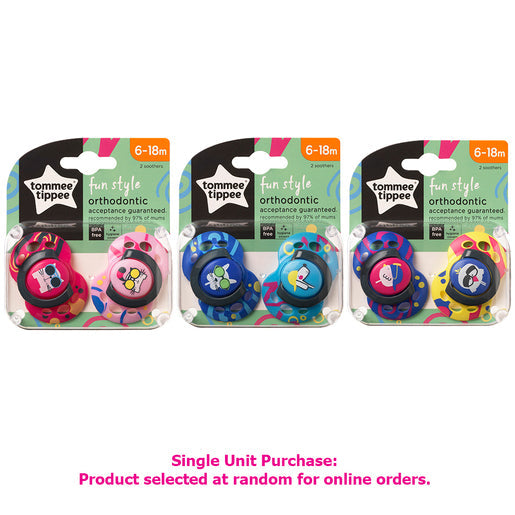 Tommee Tippee Closer to Nature Fun Style Soothers 6-18 months 2 pack