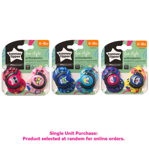 Tommee Tippee Closer to Nature Fun Style Soothers 6-18 months 2 pack