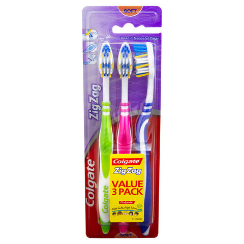 Colgate ZigZag Toothbrush Value Pack Soft 3 pack