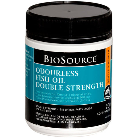 BioSource Odourless Fish Oil Double Strength 200 capsules