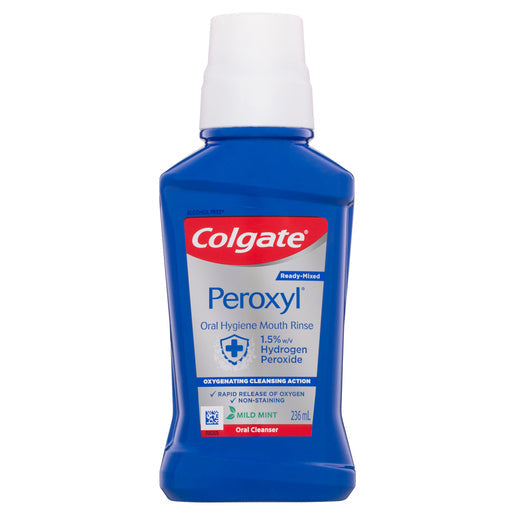 Colgate Peroxyl Oral Cleanser Alcohol Free Mint Flavour 236 ml