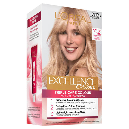 L'Oréal Paris Excellence Creme 10.21 Very Light Pearl Blonde (100% Grey Coverage) 1 pack