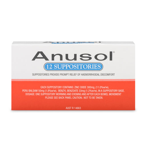 Anusol Suppositories 12 Pack Ozchemist Australia