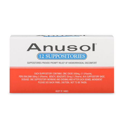 Anusol Suppositories 12 pack