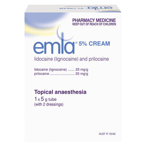 EMLA 5% Cream Tube with 2 Dressings 5 g