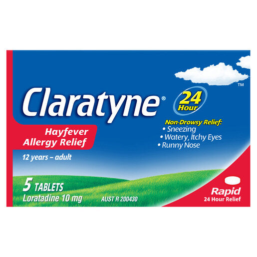 Claratyne Hayfever Allergy Relief Antihistamine Tablets 5 pack