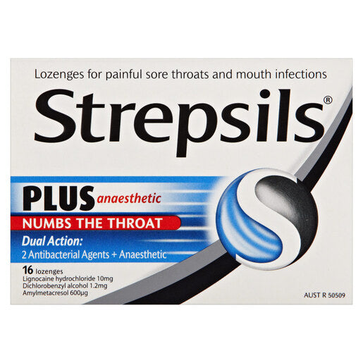 Strepsils Plus Anaesthetic Throat Lozenges 16 lozenges