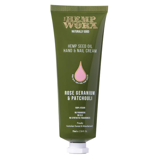 The Hemp Worx Rose Geranium & Patchouli Hand Cream 75 ml