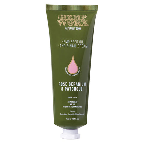 The Hemp Worx Rose Geranium & Patchouli Hand Cream 75 ml