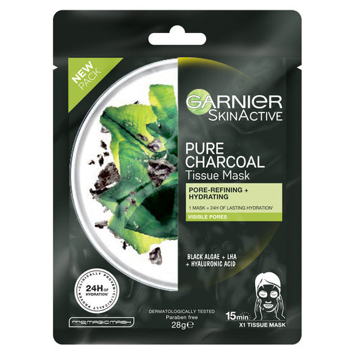 Garnier SkinActive Pure Charcoal Tissue Face Mask Black Algae 1 ea