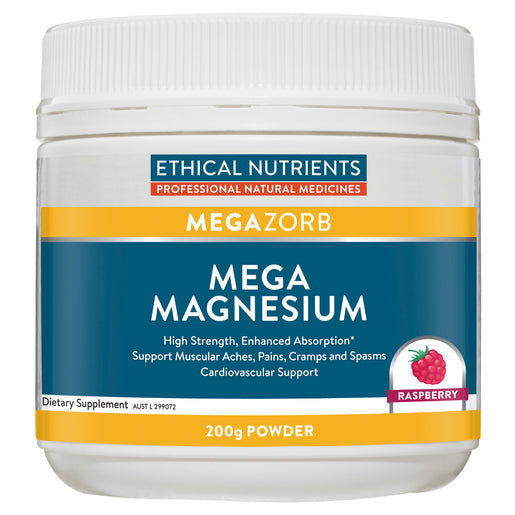 Ethical Nutrients Mega Magnesium Powder Raspberry Flavour 200 g