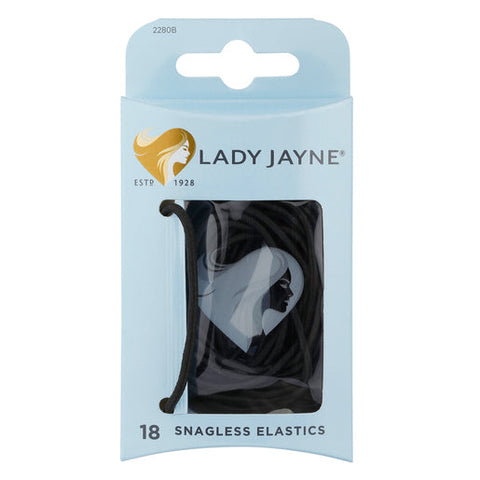 Lady Jayne Elastics, Snagless, Thin, Black 18 pack