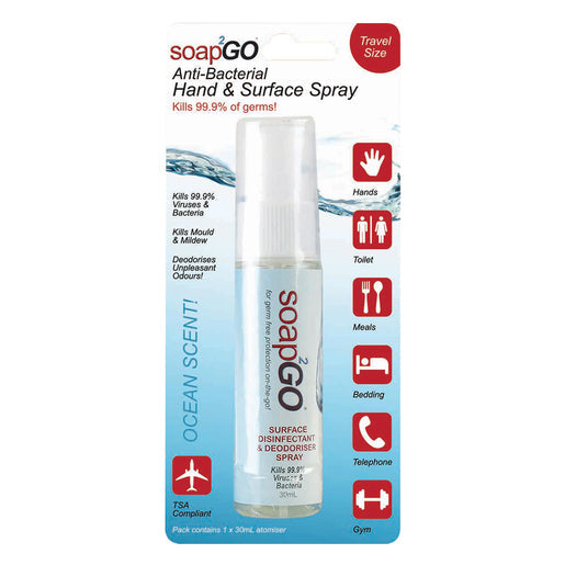 soap2GO Anti-Bacterial Hand & Surface Spray 30 ml