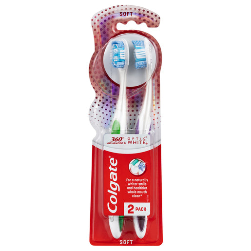 Colgate 360° Optic White Platinum Toothbrush Soft 2 pack