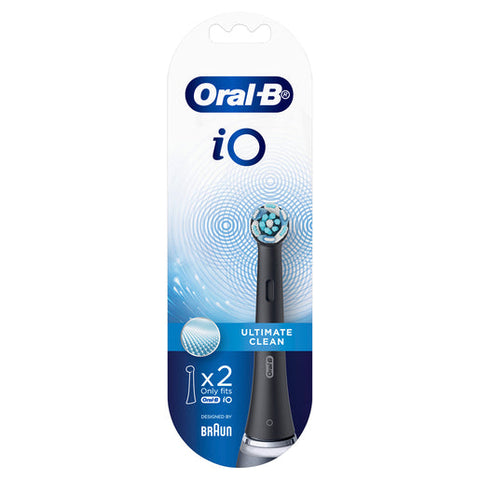 Oral-B iO Ultimate Clean Replacement Brush Heads Black 2 pack