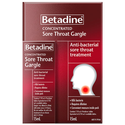 Betadine Concentrated Sore Throat Gargle 15 ml