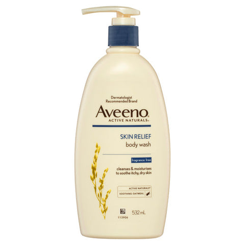 Aveeno Relief Body Wash Fragrance Free 532 ml