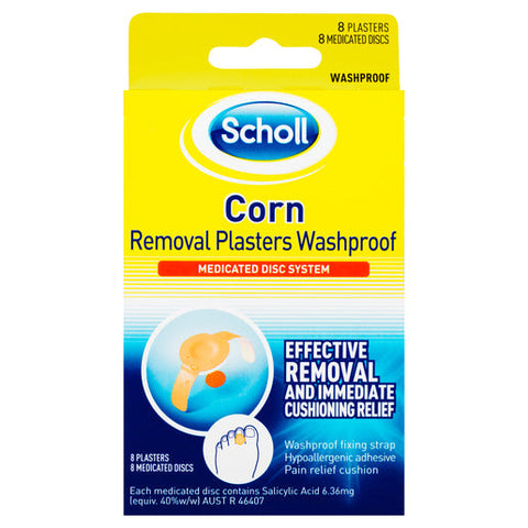 Scholl Corn Removal Plasters Washproof 8 pack