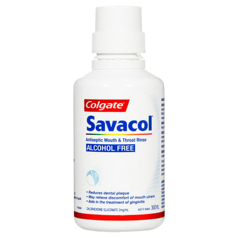 Colgate Savacol Alcohol Free Antiseptic Mouth & Throat Rinse 300 ml