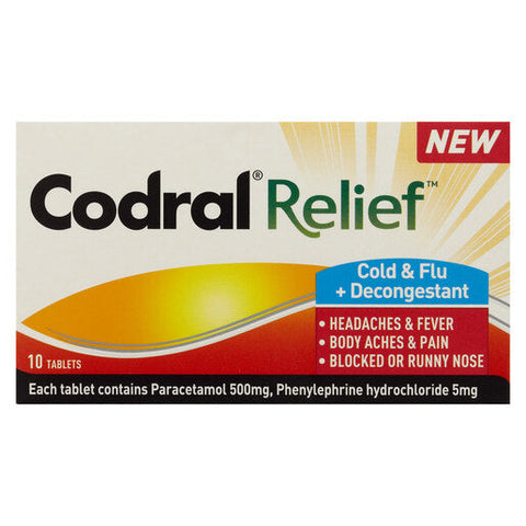 CODRAL® Relief  Cold & Flu Decongestant 10 tablets