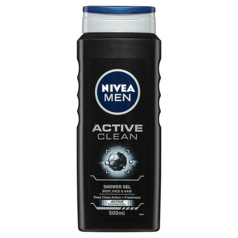 NIVEA MEN Shower Active Clean Shower Gel 500 ml