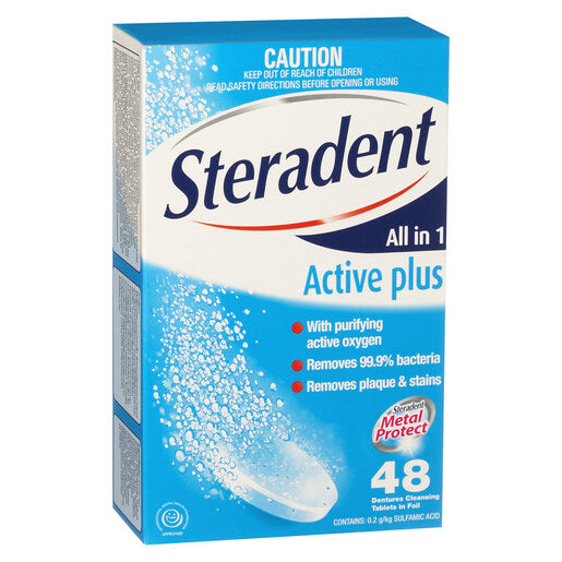 Steradent Active Plus Tablets 48 tablets