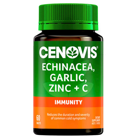 Cenovis Echinacea, Garlic, Zinc & Vitamin C for Immune Support 60 tablets