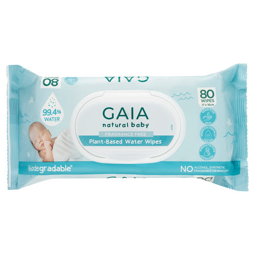 GAIA Natural Baby Plant-Based Water Wipes 80 pack