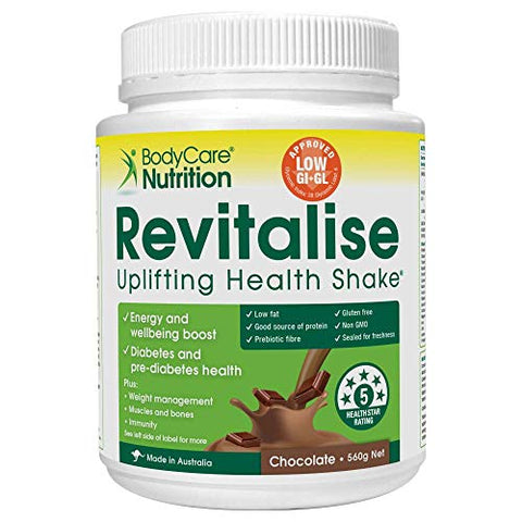 BodyCare Nutrition Revitalise Uplifting Health Shake Chocolate Flavour 560g